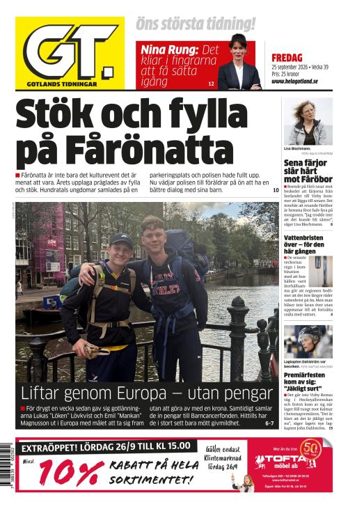 Gotlands Tidningar 25.9.2026