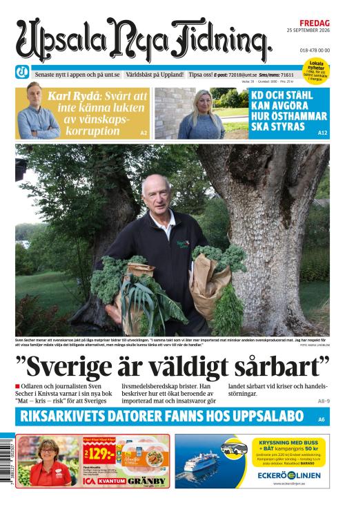 Upsala Nya Tidning 25.9.2026