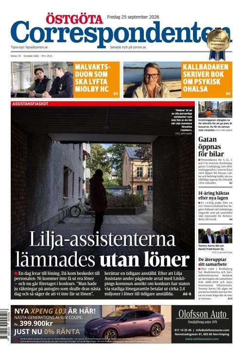 Östgöta Correspondenten 25.9.2026