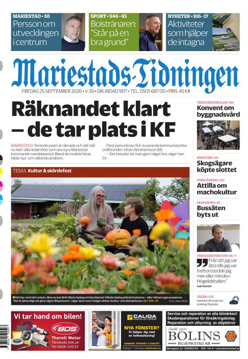 Mariestads-Tidningen 25.9.2026
