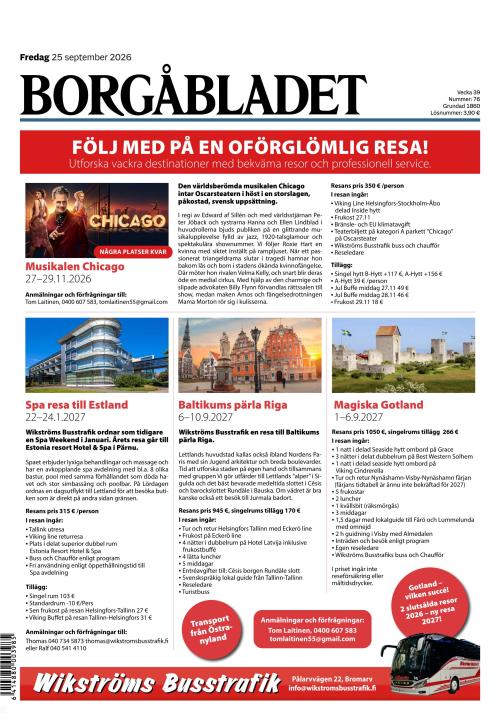 Borgåbladet 25.9.2026