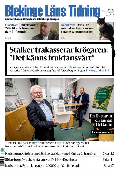 Blekinge Läns Tidning 25.9.2026