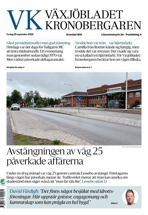 Växjöbladet Kronobergaren 25.9.2026