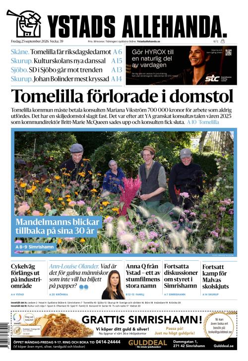 Ystads Allehanda 25.9.2026