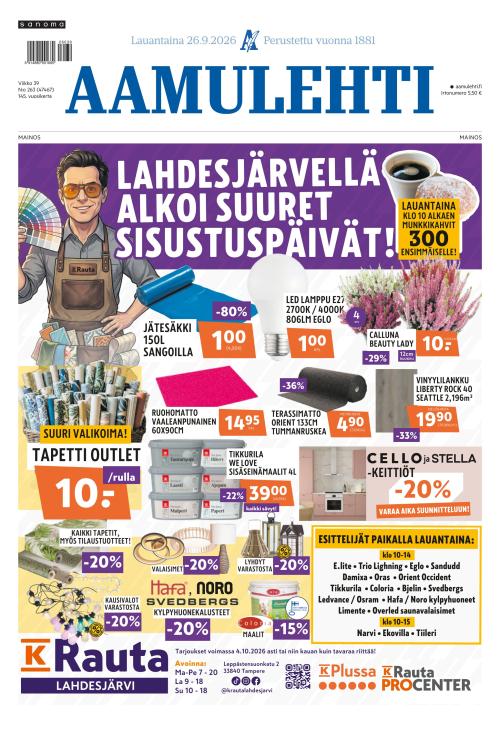 Aamulehti 26.9.2026