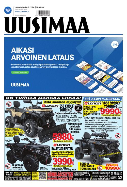 Uusimaa 26.9.2026