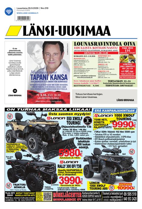 Länsi-Uusimaa 26.9.2026