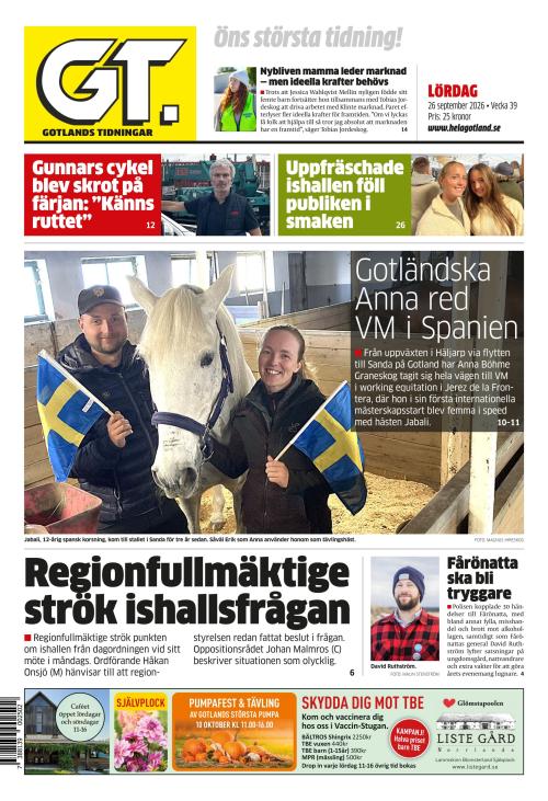 Gotlands Tidningar 26.9.2026