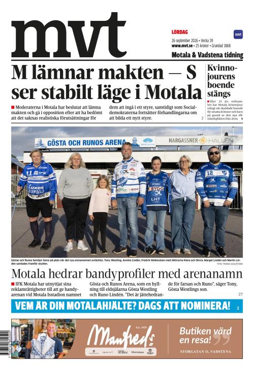 Motala Vadstena Tidning 26.9.2026