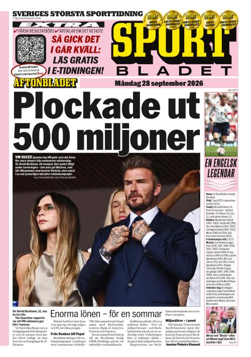 Aftonbladet Sportbladet 28.9.2026