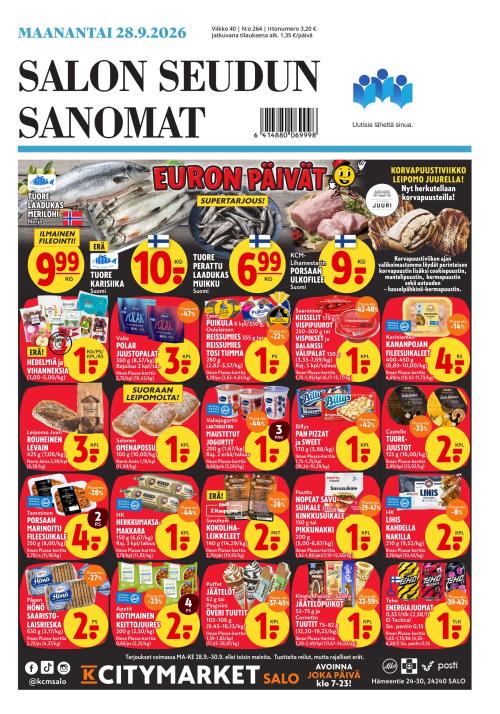 Salon Seudun Sanomat 28.9.2026