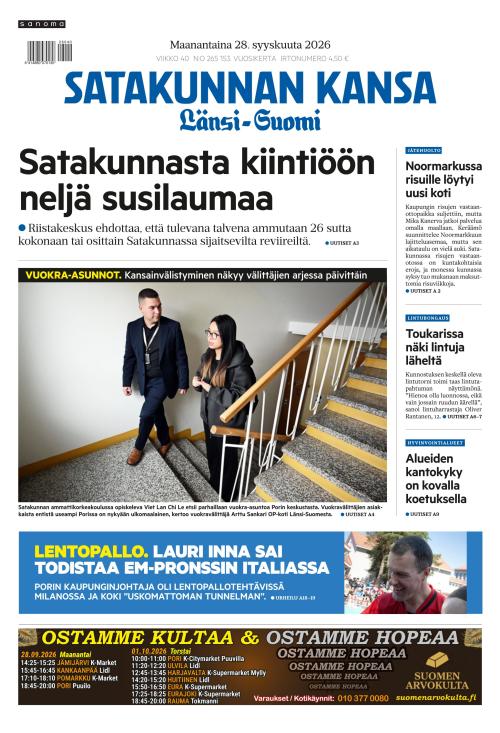 Satakunnan Kansa Länsi-Suomi 28.9.2026