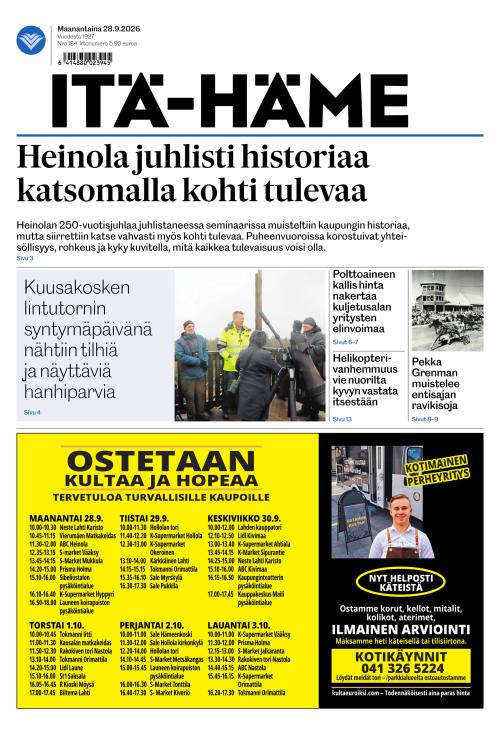 Itä-Häme 28.9.2026