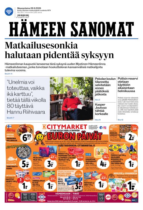Hämeen Sanomat 28.9.2026