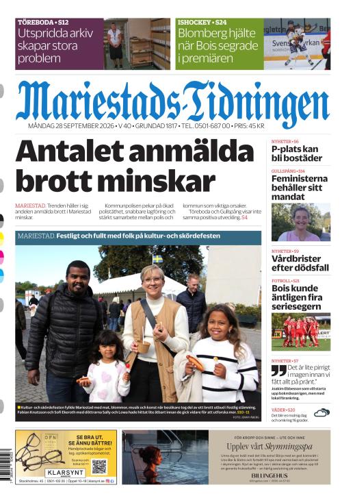 Mariestads-Tidningen 28.9.2026