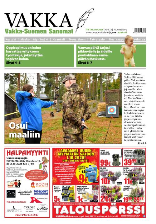 Vakka-Suomen Sanomat 29.9.2026