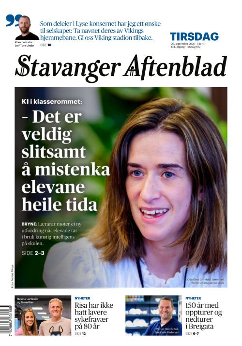Stavanger Aftenblad 29.9.2026