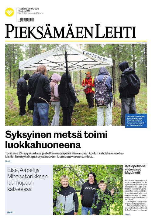 Pieksämäen lehti 29.9.2026