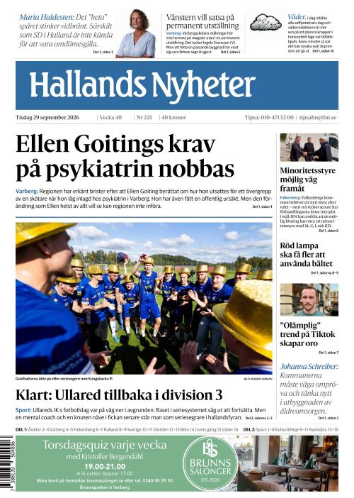 Hallands Nyheter 29.9.2026