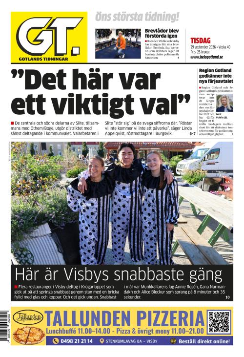 Gotlands Tidningar 29.9.2026