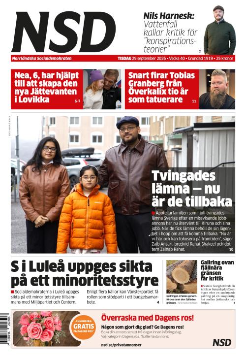 Norrländska Socialdemokraten 29.9.2026