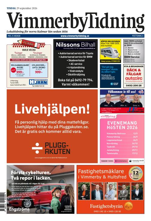 Vimmerby Tidning / Kinda-Posten 29.9.2026