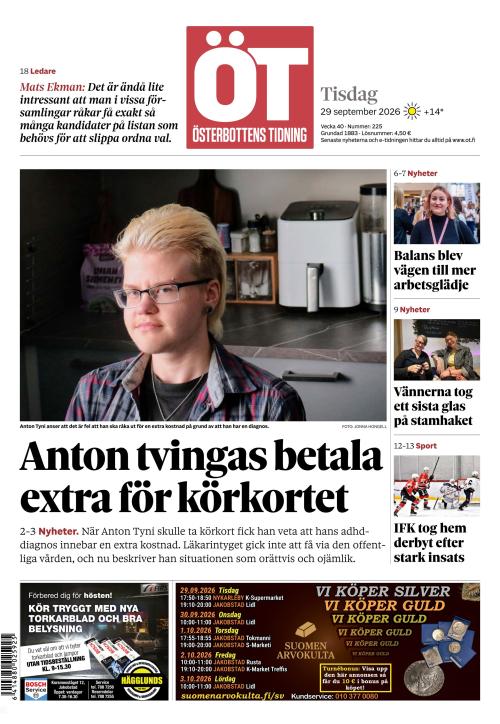 Österbottens Tidning 29.9.2026