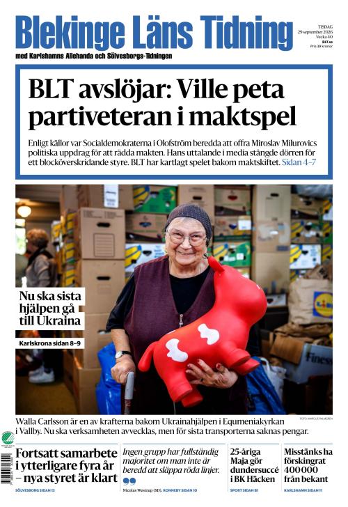 Blekinge Läns Tidning 29.9.2026