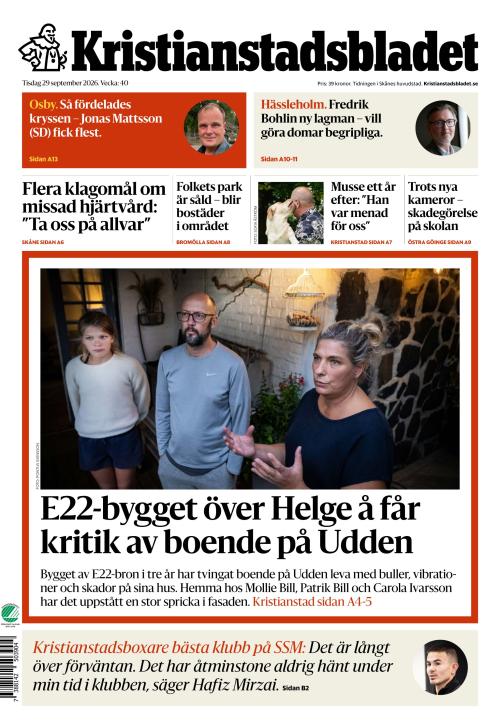 Kristianstadsbladet 29.9.2026
