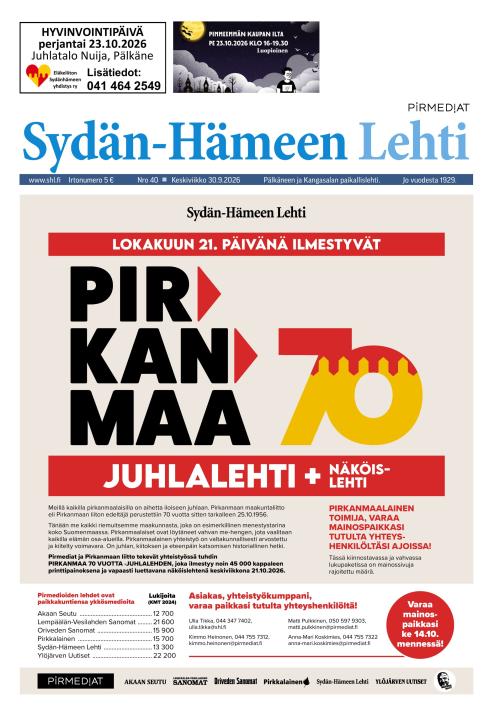 Sydän-Hämeen Lehti 30.9.2026