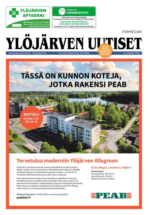Ylöjärven Uutiset 30.9.2026