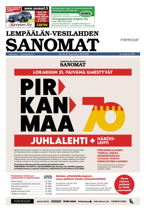 Lempäälän-Vesilahden Sanomat 30.9.2026