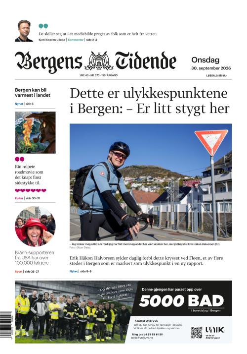Bergens Tidende 30.9.2026