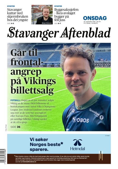 Stavanger Aftenblad 30.9.2026