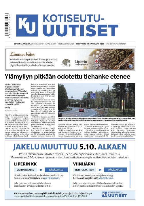 Kotiseutu-uutiset 30.9.2026