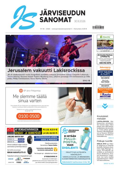 Järviseudun Sanomat 30.9.2026