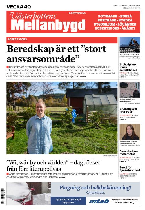 Västerbottens Mellanbygd 30.9.2026