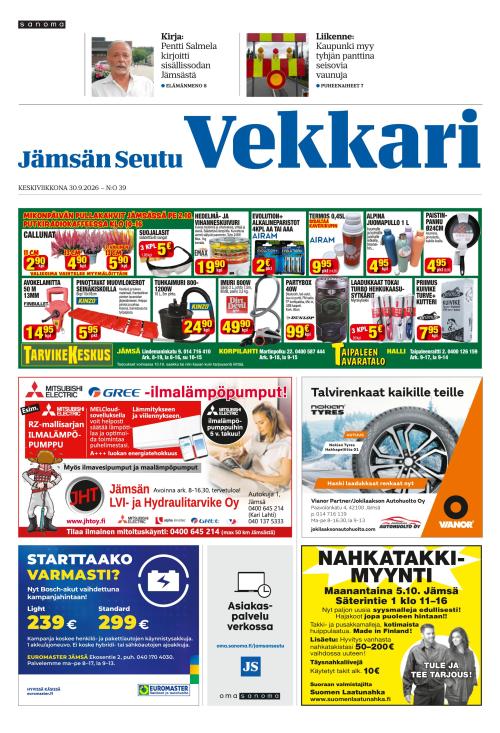 Jämsän Seutu ja Vekkari 30.9.2026
