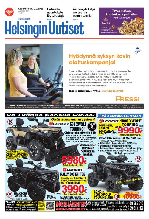 Helsingin Uutiset (Keskinen) 30.9.2026