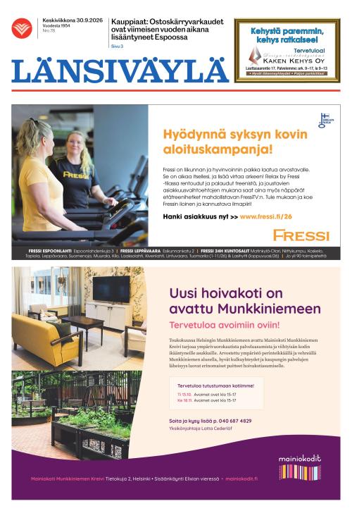Länsiväylä 30.9.2026