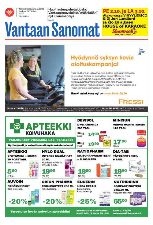 Vantaan Sanomat (Itä) 30.9.2026
