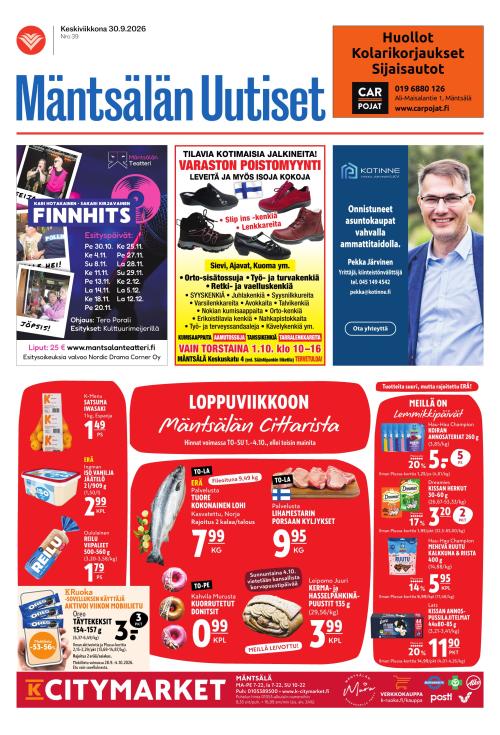 Mäntsälän Uutiset 30.9.2026