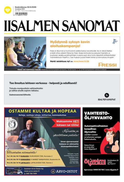 Iisalmen Sanomat 30.9.2026