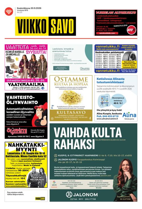 Viikkosavo 30.9.2026