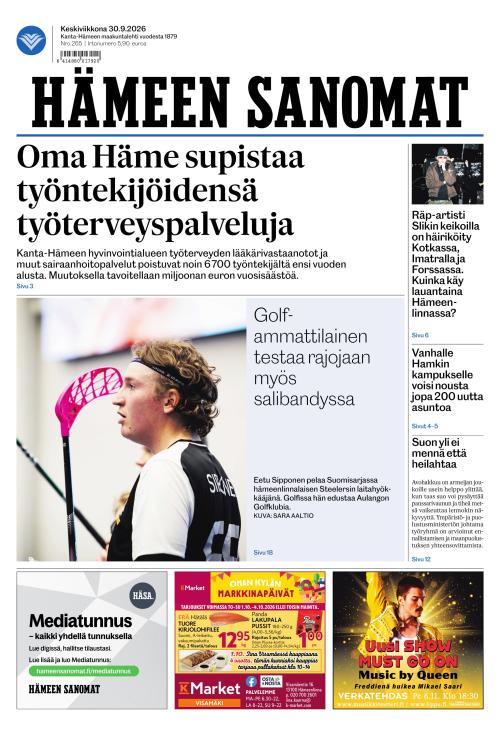 Hämeen Sanomat 30.9.2026