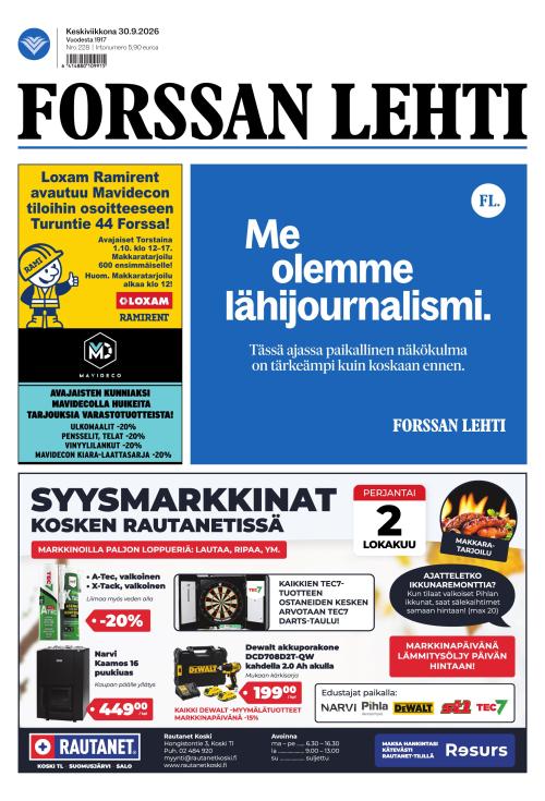 Forssan Lehti 30.9.2026