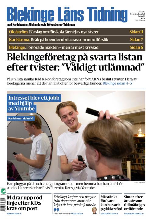 Blekinge Läns Tidning 30.9.2026