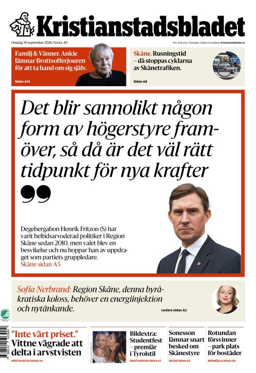Kristianstadsbladet 30.9.2026