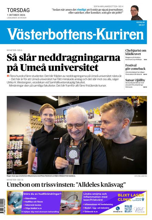 Västerbottens-Kuriren 1.10.2026