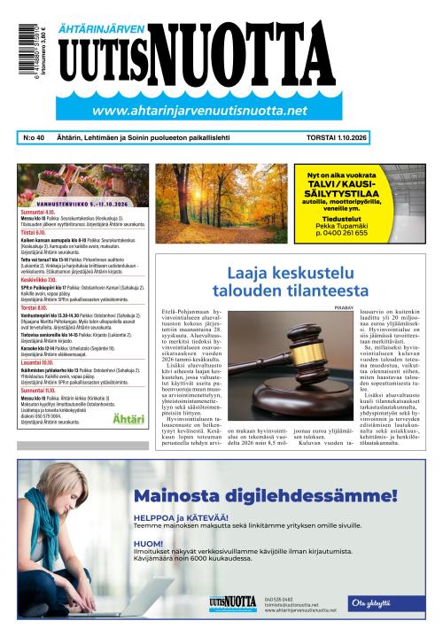 Ähtärinjärven Uutisnuotta 1.10.2026